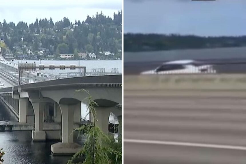 Wild video shows car speeding down separated bike lane along major California freeway