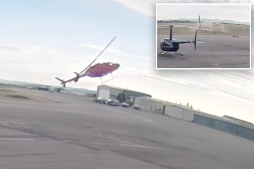 Shocking video shows out-of-control helicopter repeatedly slam into Utah runway during lesson