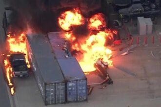 Helicopter crashes in fireball near site of deadly LA bus crash