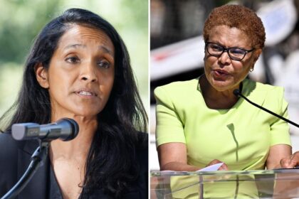 Karen Bass’s own allies fear she is floundering in LA mayor’s race: ‘energy is with Nithya’
