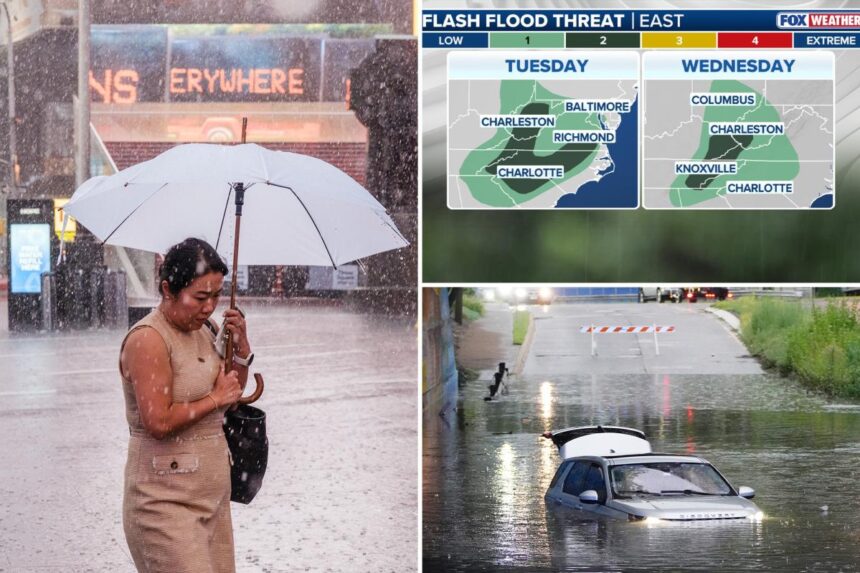 Flash floods could sweep US region as nor’easter threatens millions along East Coast