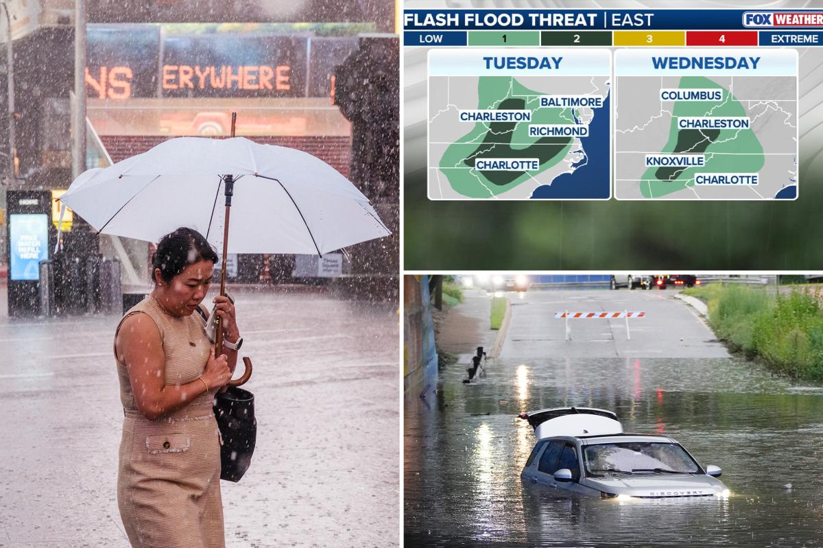 Flash floods could sweep US region as nor’easter threatens millions along East Coast