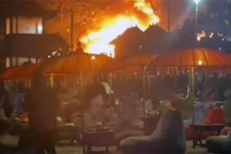Raging inferno erupts at Bali beachside restaurant party