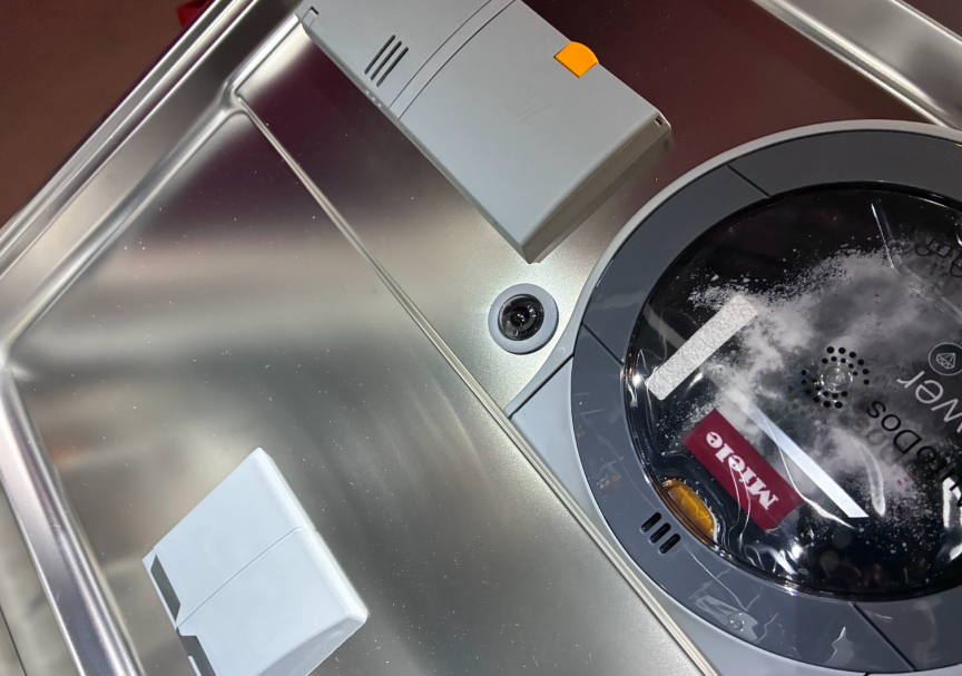 meile back of door with camera and soap dispenser