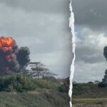 Fighter jet pilots eject moments before fiery crash in Wales