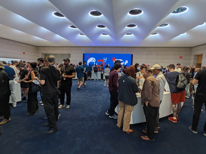 Blue carpet area at Apple Fifth Avenue.