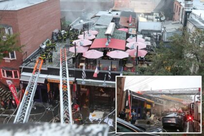 Massive fire rips through NYC restaurants, injuring 6 firefighters