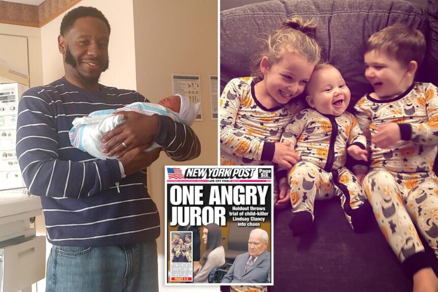 Lindsay Clancy holdout juror shares pictures of himself with newborn daughter — as his fundraiser tops 0,000