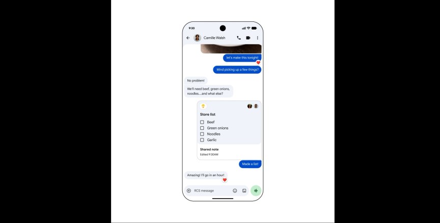 Google Keep note shared in a group chat