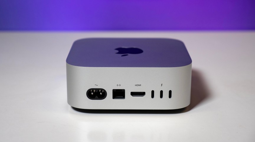 rear panel of the mac mini.