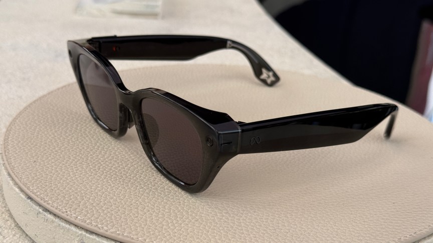 A black pair of Meta AI glasses co-designed by music star Lisa