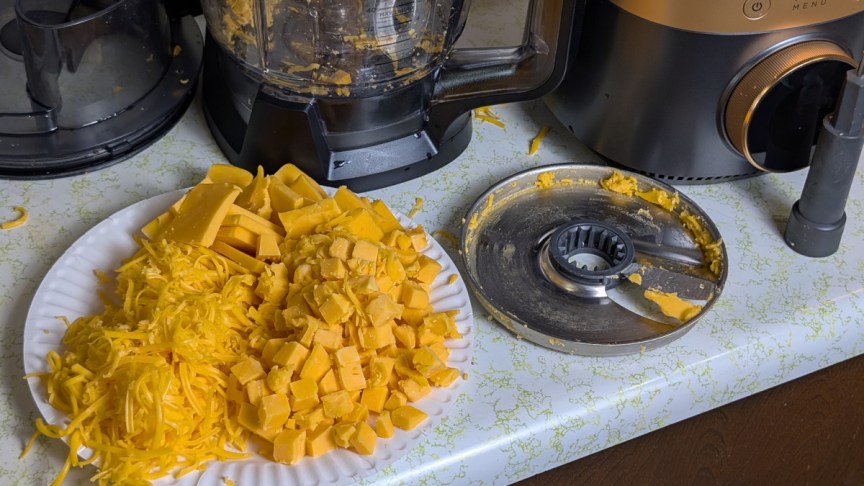 Ninja-CrushBoss-food-processor-with-various-cheese-textures