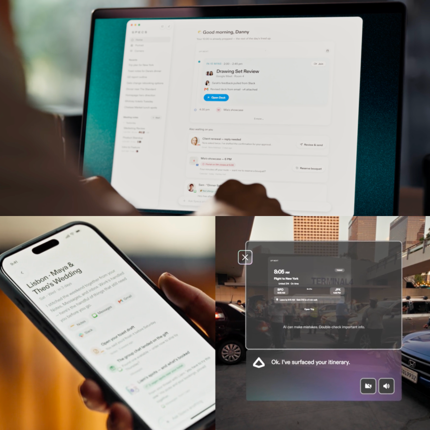 Images of Mac, iPhone and Snap Specs using Snap Intelligence AI app