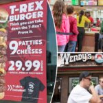 Previously banned Wendy’s burger of Jurassic proportions returns — daring customers to eat 9 patties in 9 minutes