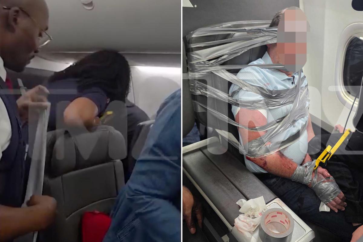 Airline passenger duct-taped, zip-tied after hurling racist, homophobic slurs in mid-air meltdown