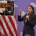 Crowd sings ‘from the river to the sea’ at AOC’s college student event promoting Dems ahead of midterms