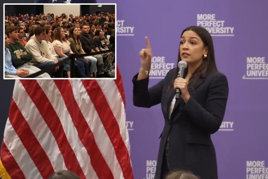 Crowd sings ‘from the river to the sea’ at AOC’s college student event promoting Dems ahead of midterms