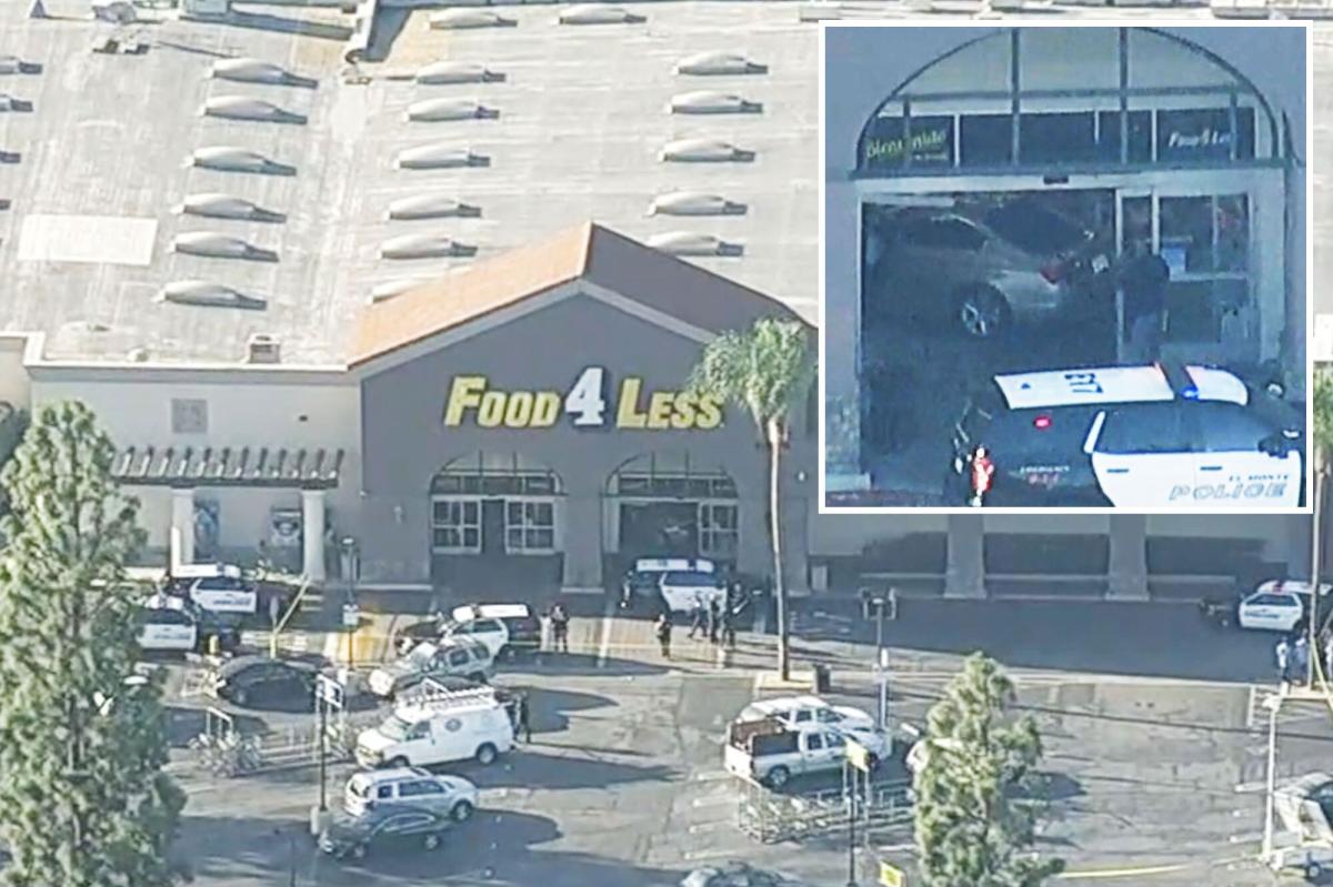 Three pedestrians mowed down as car smashes into California grocery store