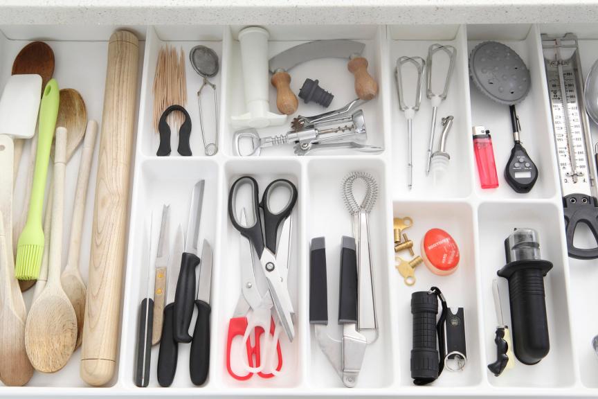 kitchen tools in drawer