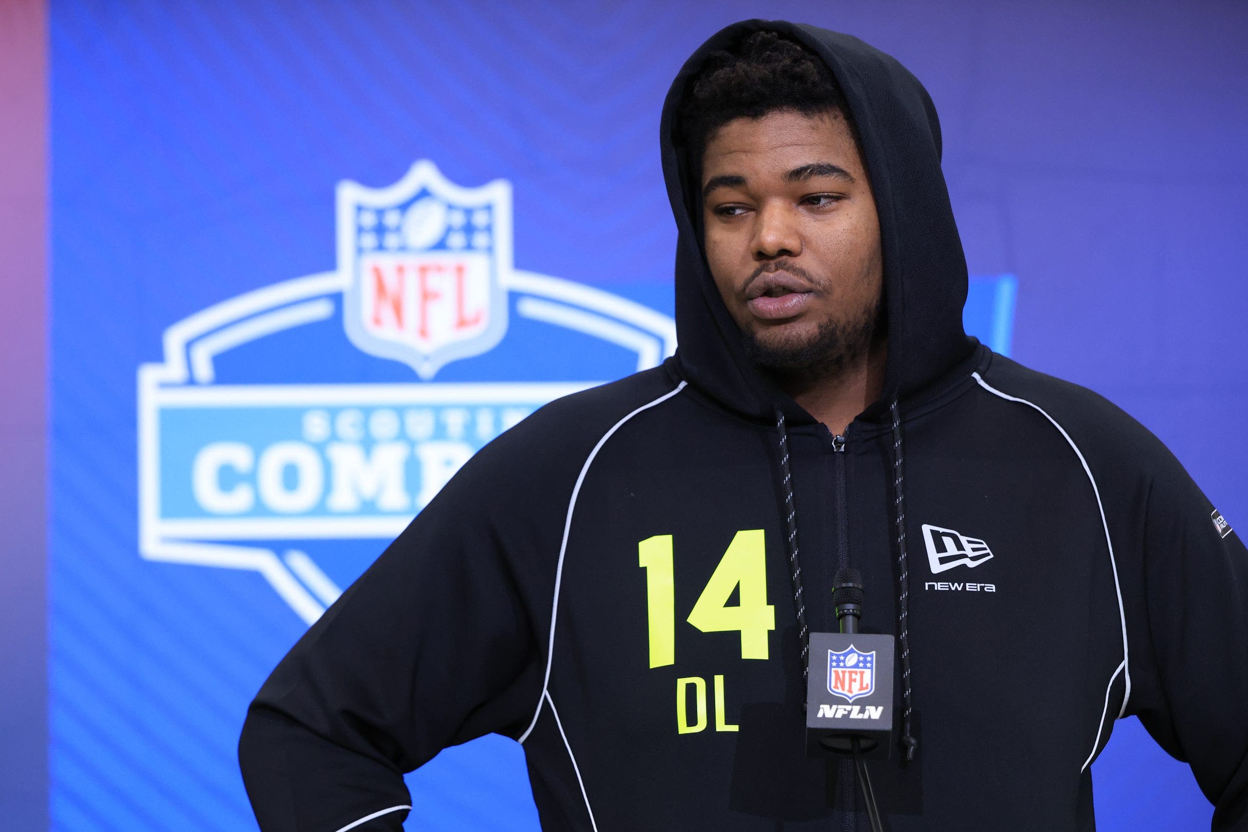 Zxavian Harris participated in the NFL Scouting Combine earlier this year, then signed with the New Orleans Saints before being waived in August.(Photo by Justin Casterline/Getty Images)