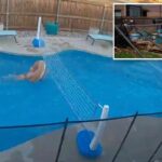 Wild video shows moment car smashes through Texas backyard — narrowly missing kids playing in pool