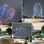 Captain America, R2-D2 fly above Lucas Museum of Narrative Art on opening night in dazzling drone light show: Photos