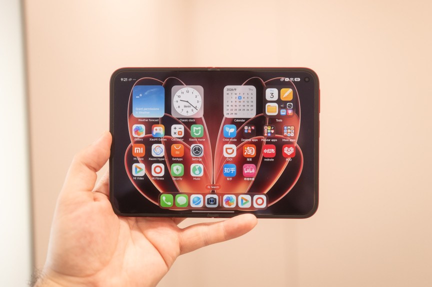 Image of an open foldable phone